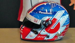 Sato unveils special Indy 500 helmet to be auctioned for With You Japan
