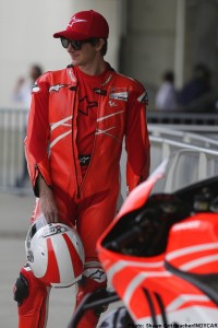 JR Hildebrand at the MotoGP race at Indianapolis Motor Speedway.