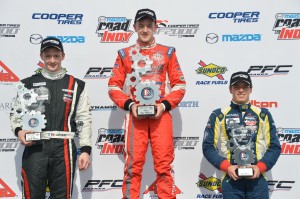 USF2000 race 4 podium from Cooper Tires Winterfest at Barber Motorsport Park